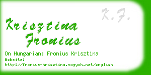 krisztina fronius business card